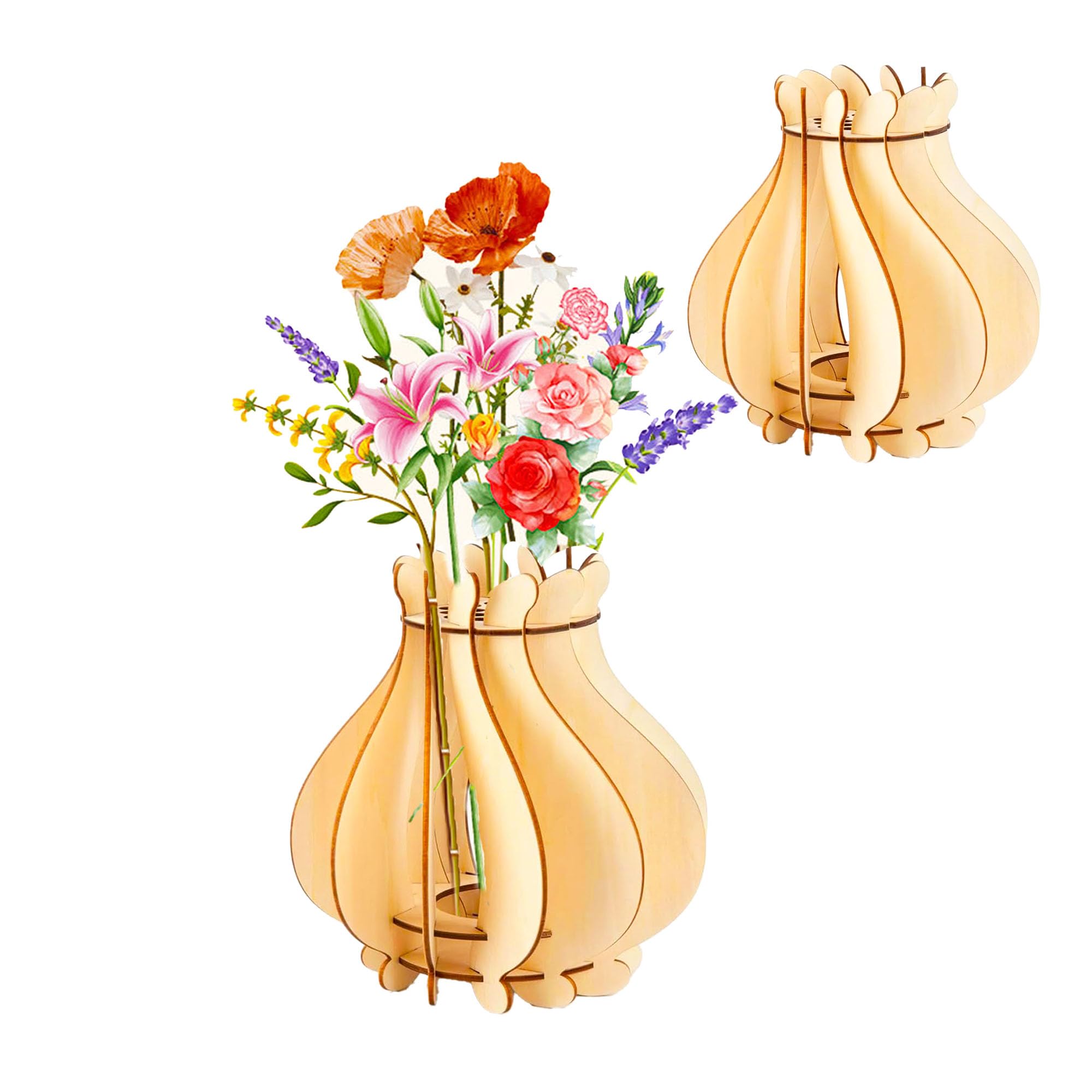 Amazon.com: Vase for Lego Flowers - Wooden Puzzle Vase for Lego